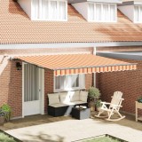 VidaXL Markiză retractabilă automată cu LED galben și portocalie 400x300 cm