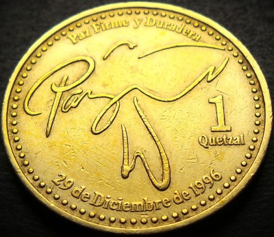 Moneda exotica 1 QUETZAL - GUATEMALA, anul 1999 * cod 3828 foto