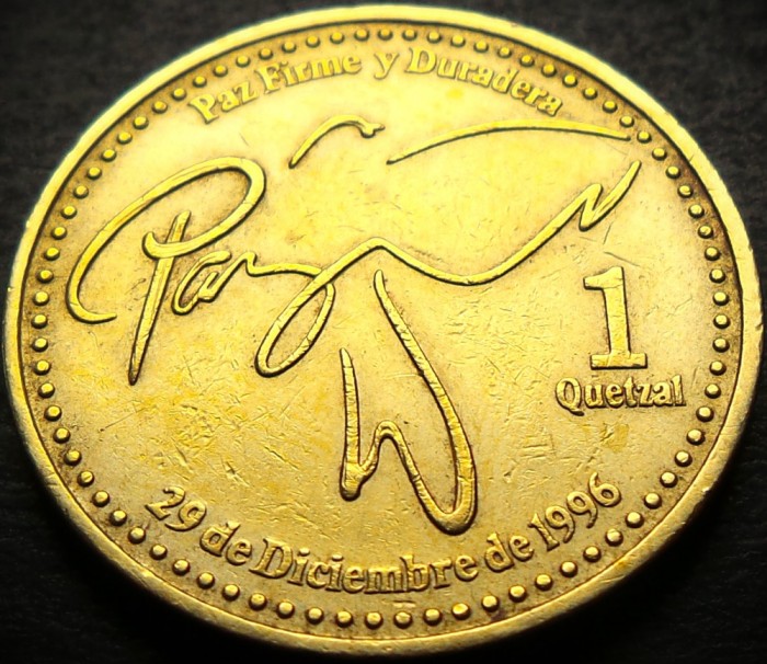 Moneda exotica 1 QUETZAL - GUATEMALA, anul 1999 * cod 3828