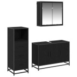 vidaXL Set de mobilier pentru baie 3 pcs Stejar negru 90 x 33 x 60 cm 3402458