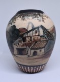 Vas Art Deco / Vaza din ceramica smaltuita Ciboure Franta - artist / designer Richard le Corrone c.1940