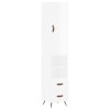 Dulap inalt, alb extralucios, 34,5x34x180 cm, lemn prelucrat