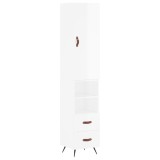 Dulap inalt, alb extralucios, 34,5x34x180 cm, lemn prelucrat
