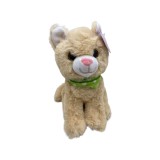 Jucarie pisica din plus maro crem galbui 18cm