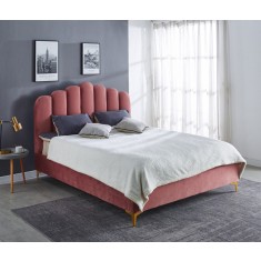 Pat Cloud 180x200 cm Tapitat Catifea Roz Somiera Inclusa (cod ML 2006-08)