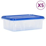 Cumpara ieftin Recipiente depozitare alimente cu capace, 5 buc., PP