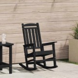 vidaXL Fotoliu Balansoar Gradina Negru Plastic 70x92x108cm, Scaun Leagan Relaxare Exterior, Max 110kg