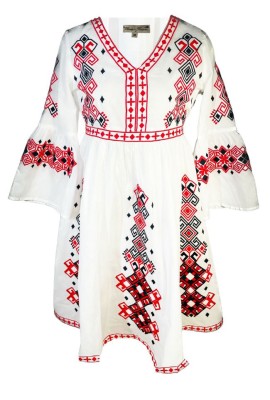 Rochie casual dama R777, alb laptos/rosu , marime L, alb laptos/rosu foto