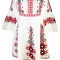 Rochie casual dama R777, alb laptos/rosu , marime L, alb laptos/rosu