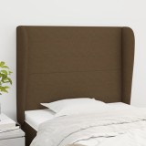 VidaXL Tăblie de pat cu aripioare maro &icirc;nchis 93x23x118/128 cm textil