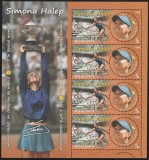 Romania 2018 - Sport , Tenis , Simona Halep , Nr.1 mondial , bloc 4 timbre , MNH