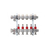 DISTRIBUITOR-COLECTOR 5 CIRCUITE 1 INOX KERMI CU DEBITMETRE 3 4 EUROCON