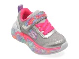 Cumpara ieftin Pantofi sport SKECHERS argintii, ETERNAL HEART LIGHTS, din material textil