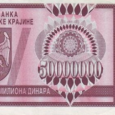 Croatia 50.000.000 Dinari 1993 (Krajina - Knin) - V19, P-R14 UNC !!!
