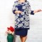 Compleu Elegant 2 piese Rochie si Cardigan Floral CelestMarimea