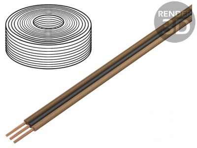 Cablu bandă litat Cu 3x0,25mm2 PVC 50m 350V foto