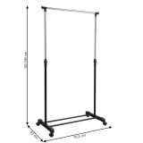 Cumpara ieftin Cuier mobil inox plastic negru Dolfo 75.5x43x159 cm
