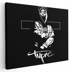 Tablou afis Tupac Shakur 2 Pac cantaret rap 2319 Tablou canvas pe panza CU RAMA 80x120 cm