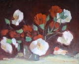 Cumpara ieftin M. Mureşeanu-Vas cu flori, pictură frumoasă &icirc;n ulei, Fauvism