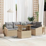 Cumpara ieftin Set de canapele pentru grădină 6 pcs Bej Rattan poli