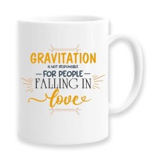 Cana alba personalizata &quot;Gravitation is not responsible for people falling in love&quot;, INOVATIX&reg;. 330ml