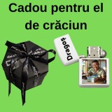 Cadou de Craciun pentru El Personalizat , Cutie cu 24 Poze E i Bricheta cu Poza E i Nume