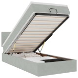 Cumpara ieftin Cadru de pat otoman cu saltea Gri deschis 80x200cm catifea