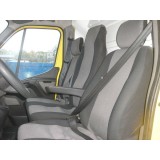 2+1 Huse Scaune pentru RENAULT MASTER 2009-2016 Microbuze Negru Gri Textil