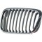 Grila masca fata BMW Seria 3 (E46), Sedan/Estate, 06.1998-09.2001, partea stanga, crom/crom/negru,