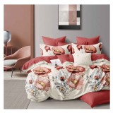 Lenjerie pat dublu,bumbac finet,6 piese,cearceaf normal 220x240cm, cearceaf pilota 200x220cm, 2 fete de perna 50x70, 2 fete de perna 70x70-A1082