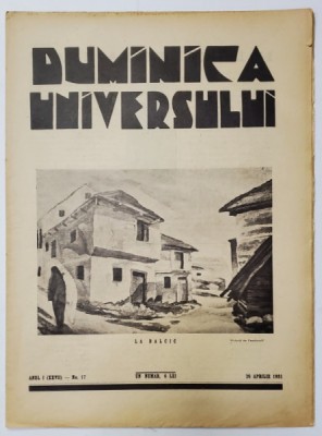 REVISTA &amp;#039;DUMINICA UNIVERSULUI&amp;#039;, ANUL I (XXVII) - No. 17, 26 APRILIE 1931 foto