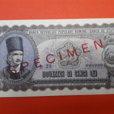 Bancnota 25 lei 1952 specimen - UNC