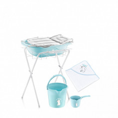 Set cadita de baie complet pentru bebelusi cu 6 piese, babyjem (culoare: bleu)