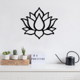 Cumpara ieftin Tablou metalic Lotus Negru 50x43 cm
