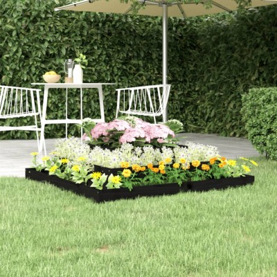 vidaXL Jardinieră, negru, 110x110x27 cm, lemn masiv de pin 823875 foto