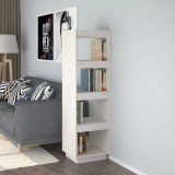 VidaXL Bibliotecă/Separator cameră, alb, 40x35x135 cm, lemn masiv pin
