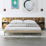 Tablie de pat cu dulapuri, stejar fumuriu, lemn prelucrat GartenMobel Dekor, vidaXL