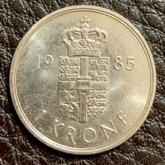 Danemarca - Moneda - 1 KRONE - 1 Coroana daneza anul 1985 - produsul din imagini