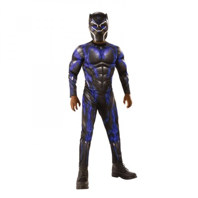 Costum cu muschi Black Panther pentru baiat - AVG4 BATTLE SUIT 120 - 130 cm 5-7 ani foto