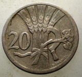 7.921 CEHOSLOVACIA 20 HALERU 1926, Europa, Cupru-Nichel