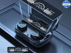 Casti wireless waterproof, tws, bluetooth 5.1, microfon, display digital, ipx7, foto