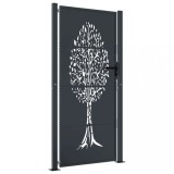 Cumpara ieftin Poarta pentru gradina, antracit, 105x180 cm, otel, design copac