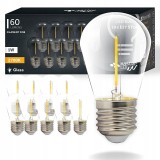 Set 10 Becuri LED Filament COB E27 1W Alb Cald 2700K 60lm, Ghirlanda Luminoasa Vintage Interior/Exterior