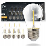 Bec LED, iluminare ghirlanda, E27, filament COB, alb cald, 1W, 60 lm, set 10 bucati, masterLED