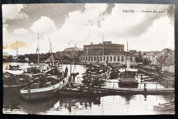 Tulcea - Vedere din port - RPR 1961 - tip fotografie, circulata la Oradea, timbru intact, stampile lizibile