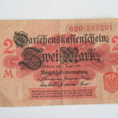 M1 - Bancnota foarte veche - Germania - 2 marci - 1914