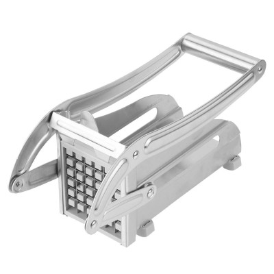 Feliator manual Cyrax, pentru cartofi pai si legume, din inox, cu 2 dimensiuni de feliere, 25.5 x 11.7 cm, argintiu foto