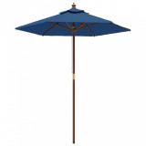 Umbrela de soare de gradina stalp din lemn, albastru 196x231 cm GartenMobel Dekor, vidaXL