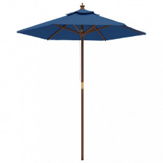 Umbrela de soare de gradina stalp din lemn, albastru 196x231 cm GartenMobel Dekor foto