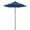 Umbrela de soare de gradina stalp din lemn, albastru 196x231 cm GartenMobel Dekor